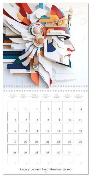 Produktbild: Les visages de l'origami (Calendrier mural carr&eacute; 2026 30x30 cm) Calendrier double avec une page pour vos prises de notes