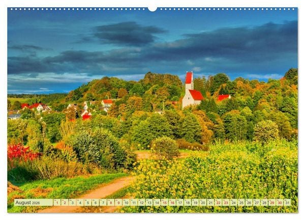 Produktbild: Die Stauden, Kirchen und Kapellen im Naturpark Augsburg westliche W&auml;lder (hochwertiger Premium Wandkalender 2026 DIN A2 quer), Kunstdruck in Hochglanz