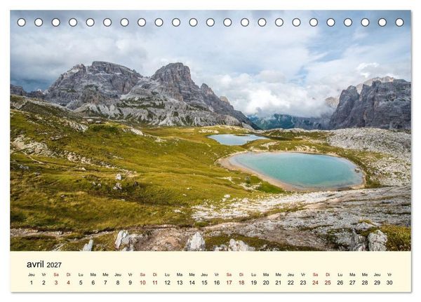 Produktbild: Un voyage dans les Dolomites (Calendrier de bureau 2027 DIN A5 vertical), CALVENDO calendrier mensuel