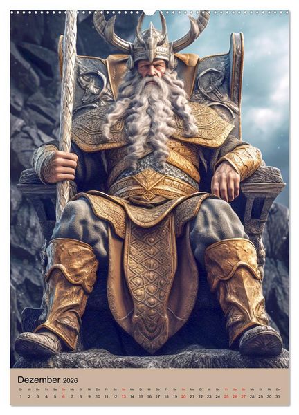 Produktbild: Wikinger-Fantasy. Wilde Krieger aus dem Norden (Wandkalender 2026 DIN A2 hoch), CALVENDO Monatskalender
