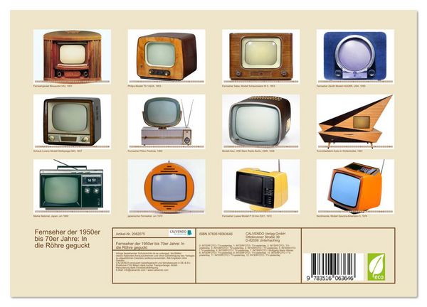 Produktbild: Fernseher der 1950er bis 70er Jahre: In die R&ouml;hre geguckt (Wandkalender 2026 DIN A4 quer), CALVENDO Monatskalender