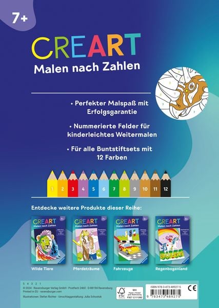 Produktbild: CreArt Malen nach Zahlen ab 7: Dinosaurier
