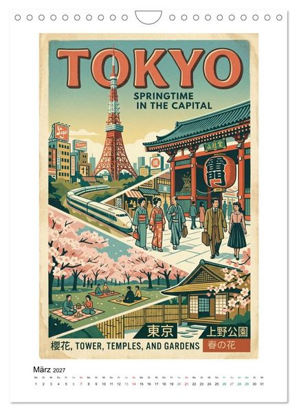 Produktbild: Sehnsucht Japan &ndash; Die Mid-Century Collection (Wandkalender 2027 DIN A4 hoch), CALVENDO Monatskalender