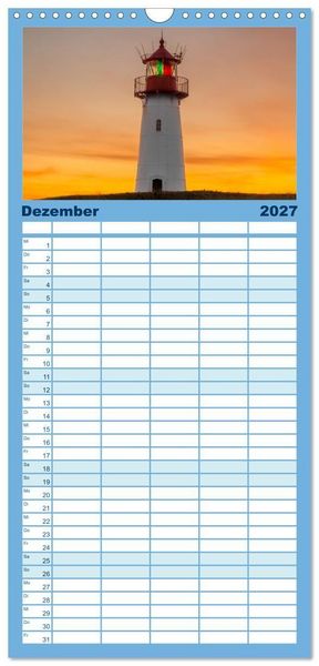 Produktbild: Familienplaner 2027 - Sylt s&uuml;chtig mit 5 Spalten (Wandkalender, 21 x 45 cm) CALVENDO