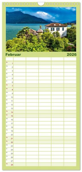 Produktbild: Familienplaner 2026 - Traumziele am Comer See mit 5 Spalten (Wandkalender, 21 x 45 cm) CALVENDO