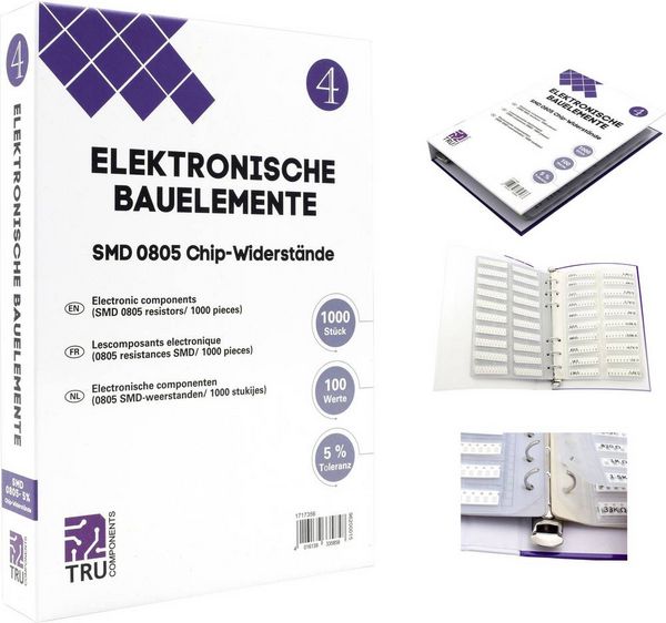 Produktbild: TRU COMPONENTS TC-6869424 TC-6869424 Sortiments-Album SMD 0805 0.125W 5% 1000 Teile