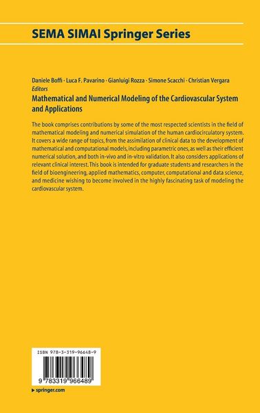 Produktbild: Mathematical and Numerical Modeling of the Cardiovascular System and Applications