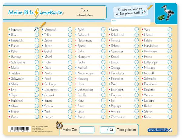 Produktbild: Meine Blitzlesekarten Set 4 zur Lesef&ouml;rderung (4 Lerntafeln mit Stift)