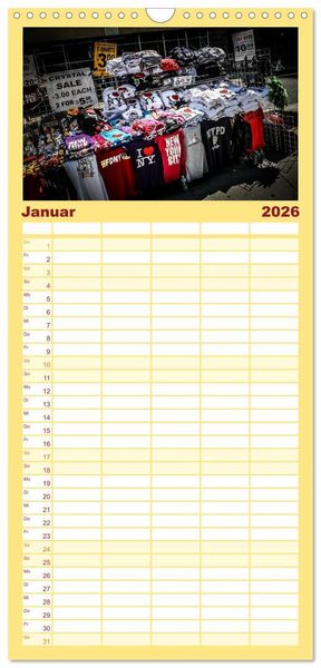 Produktbild: Familienplaner 2026 - New York feeling mit 5 Spalten (Wandkalender, 21 x 45 cm) CALVENDO
