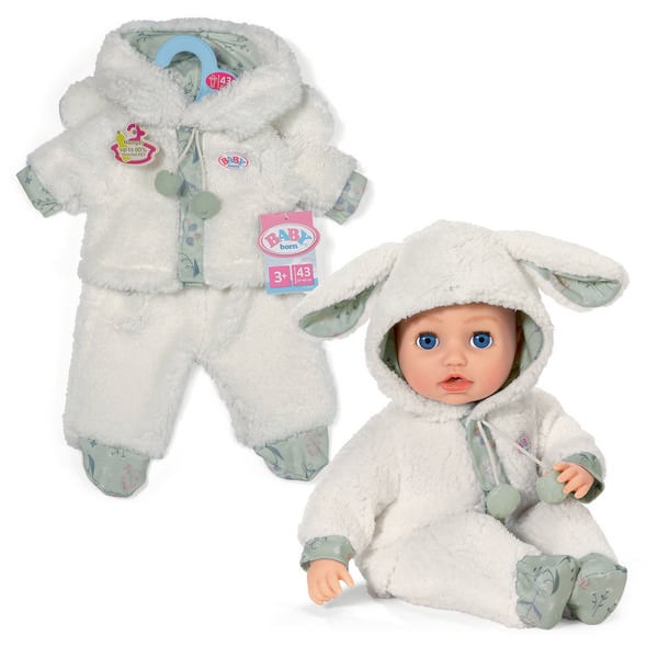 Zapf Creation BABY born Puppenkleidung Schaf Outfit weiß 43cm