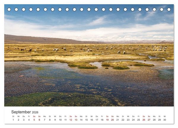Produktbild: Geheimnisvolles Peru (Tischkalender 2026 DIN A5 quer), CALVENDO Monatskalender