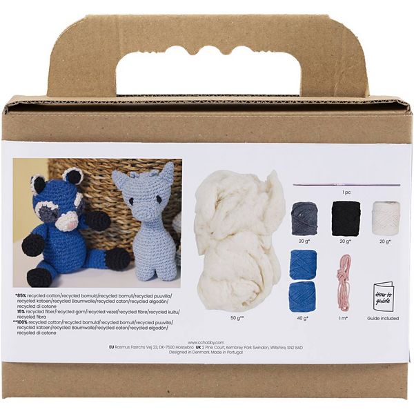 Produktbild: Creativ Company Kreativ Set Amigurumi, Waschb&auml;r, Schwarz, Blau
