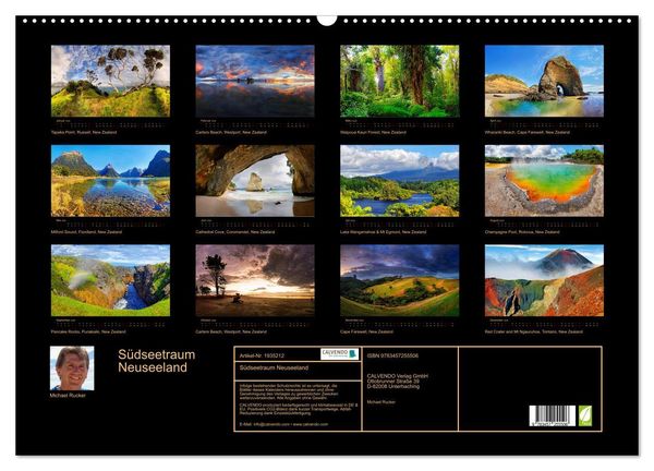 Produktbild: S&uuml;dseetraum Neuseeland (Wandkalender 2026 DIN A2 quer), CALVENDO Monatskalender