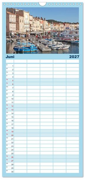 Produktbild: Familienplaner 2027 - C&ocirc;te d&rsquo;Azur - Sehnsuchtsort am Mittelmeer mit 5 Spalten (Wandkalender, 21 x 45 cm) CALVENDO