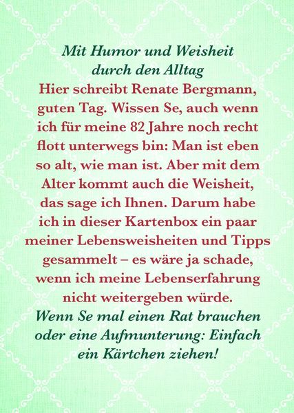 Produktbild: Renate Bergmanns Lebensweisheiten