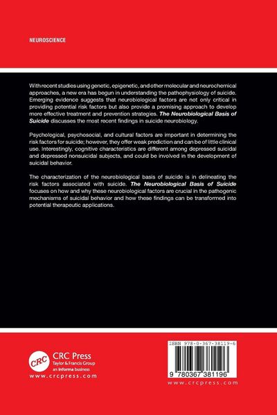 Produktbild: The Neurobiological Basis of Suicide