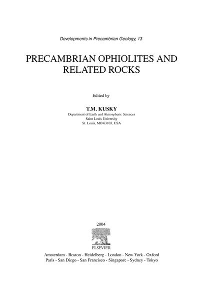 Produktbild: Precambrian Ophiolites and Related Rocks