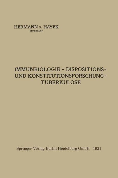 Produktbild: Immunbiologie &mdash; Dispositions- und Konstitutionsforschung &mdash; Tuberkulose