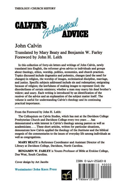 Produktbild: Calvin's Ecclesiastical Advice