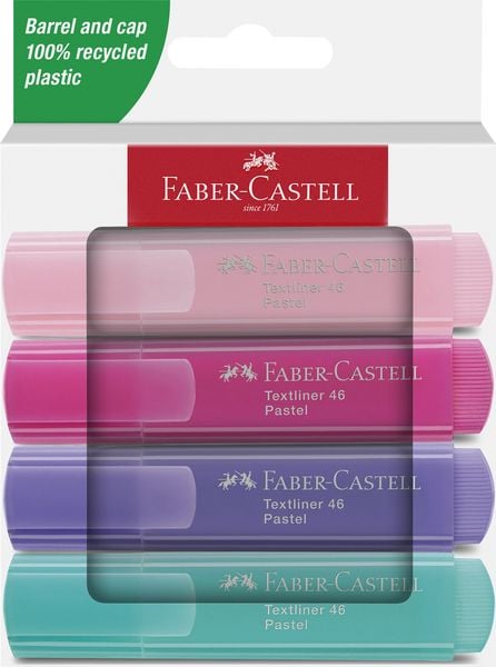 Produktbild: Faber-Castell Textmarker TL 46 Pastell 4er Kartonetui