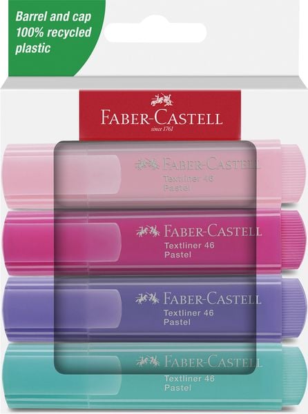 Faber-Castell Textmarker TL 46 Pastell 4er Set