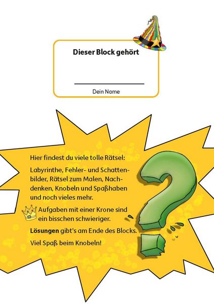 Produktbild: R&auml;tselblock ab 4 Jahre