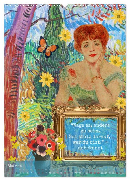 Produktbild: Vintage Vibes &ndash; Frauen, Kunst und Worte (Wandkalender 2026 DIN A2 hoch), CALVENDO Monatskalender