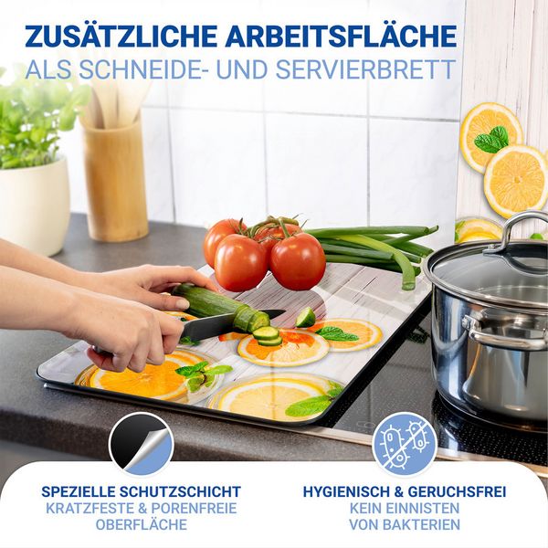 Produktbild: Herdabdeckplatte Universal Mod. Zitronen, 2er Set, f&uuml;r alle Herdarten geeignet