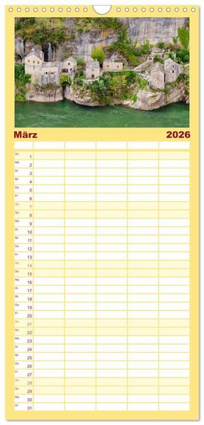 Produktbild: Familienplaner 2026 - Cevennen - Sch&ouml;ne alte Welt mit 5 Spalten (Wandkalender, 21 x 45 cm) CALVENDO