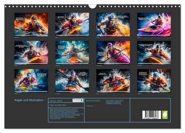 Produktbild: Kajak und Motivation (Wandkalender 2026 DIN A3 quer), CALVENDO Monatskalender