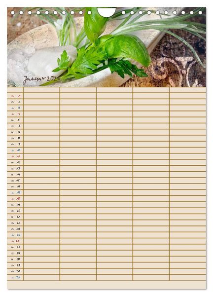 Produktbild: Italienische K&uuml;che mit Familienplaner (Wandkalender 2026 DIN A4 hoch), CALVENDO Monatskalender