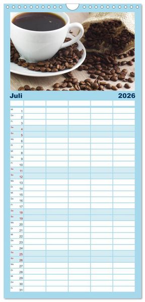 Produktbild: Familienplaner 2026 - Kaffee-Pause Terminkalender mit 5 Spalten (Wandkalender, 21 x 45 cm) CALVENDO
