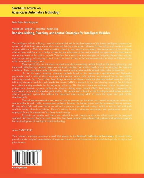 Produktbild: Decision Making, Planning, and Control Strategies for Intelligent Vehicles