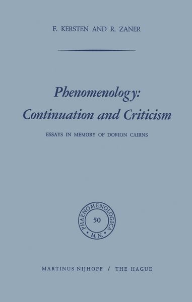 Produktbild: Phenomenology: Continuation and Criticism