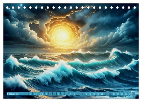 Produktbild: St&uuml;rmische Wellen (Tischkalender 2026 DIN A5 quer), CALVENDO Monatskalender