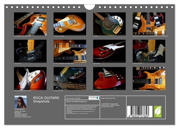 Produktbild: ROCK GUITARS Snapshots (Wall Calendar 2026 DIN A4 landscape), CALVENDO 12 Month Wall Calendar