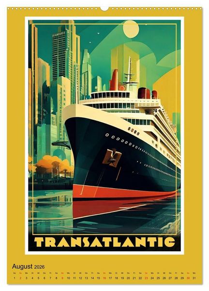 Produktbild: Art-D&eacute;co Vintage-Poster (Wandkalender 2026 DIN A2 hoch), CALVENDO Monatskalender