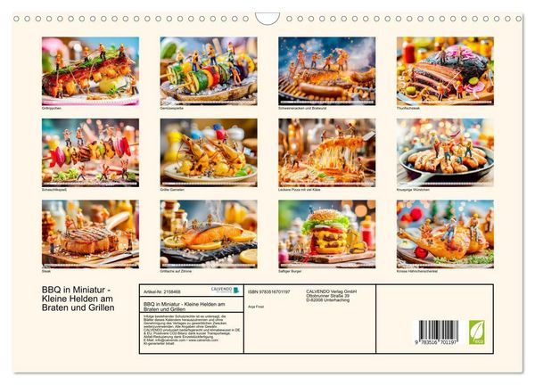 Produktbild: BBQ in Miniatur - Kleine Helden am Braten und Grillen (Wandkalender 2026 DIN A3 quer), CALVENDO Monatskalender