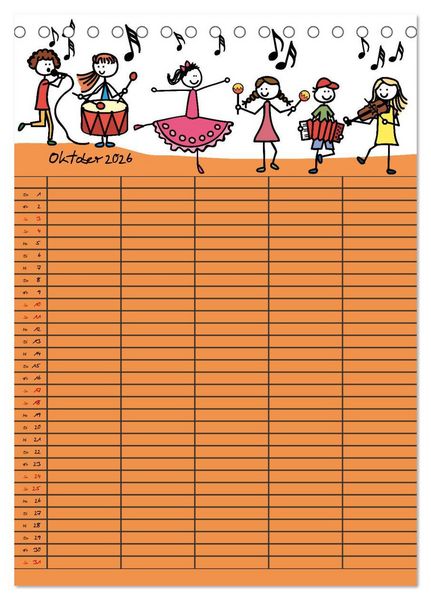Produktbild: Fr&ouml;hlicher Familienplaner (Tischkalender 2026 DIN A5 hoch), CALVENDO Monatskalender