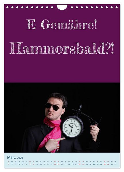 Produktbild: Ni schw&auml;bborn! Mundart und Dialekt Kalender Sachsen (Wandkalender 2026 DIN A4 hoch), CALVENDO Monatskalender