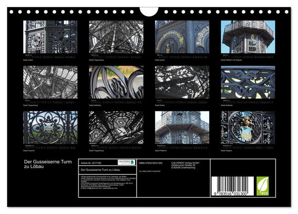 Produktbild: Der Gusseiserne Turm zu L&ouml;bau (Wandkalender 2026 DIN A4 quer), CALVENDO Monatskalender