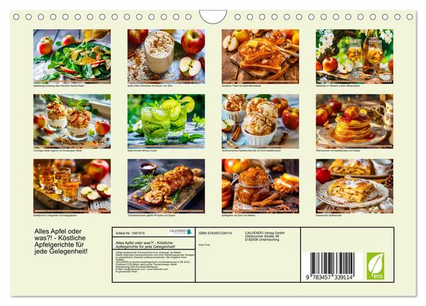 Produktbild: Alles Apfel oder was?! - K&ouml;stliche Apfelgerichte f&uuml;r jede Gelegenheit! (Wandkalender 2026 DIN A4 quer), CALVENDO Monatskalender