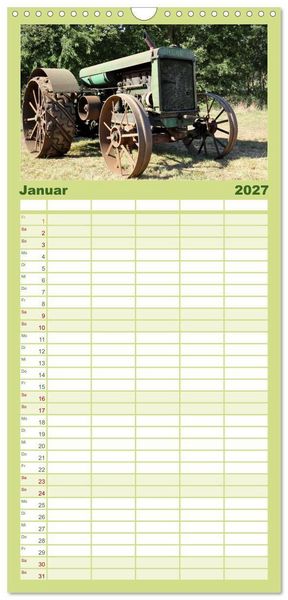 Produktbild: Familienplaner 2027 - Rostige alte Traktoren mit 5 Spalten (Wandkalender, 21 x 45 cm) CALVENDO