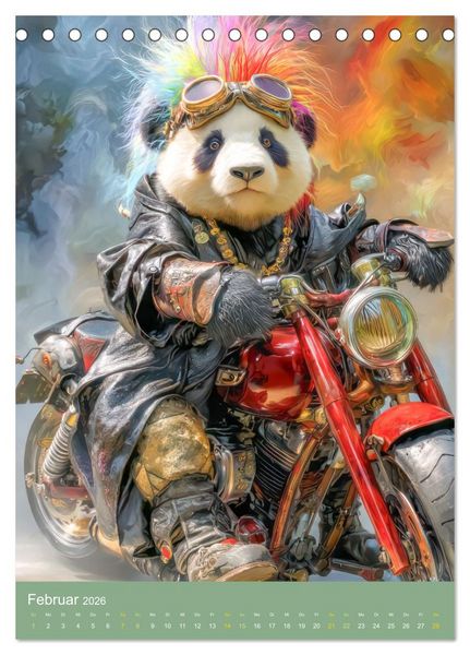 Produktbild: Pandas - Tatenfreudige B&auml;ren (Tischkalender 2026 DIN A5 hoch), CALVENDO Monatskalender