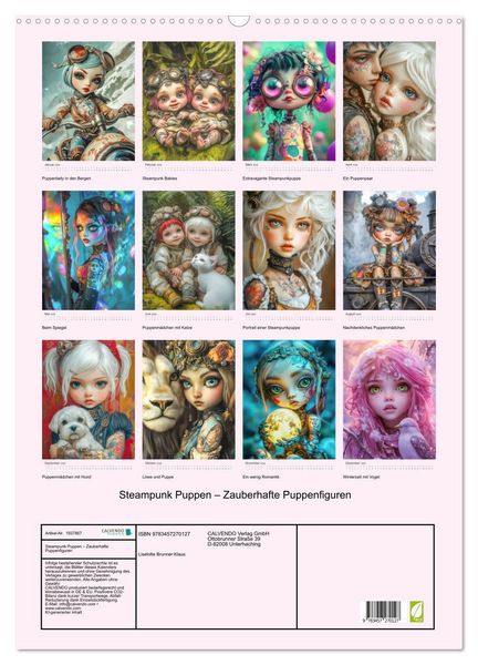 Produktbild: Steampunk Puppen &ndash; Zauberhafte Puppenfiguren (Wandkalender 2026 DIN A2 hoch), CALVENDO Monatskalender