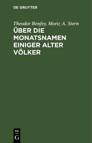 Produktbild: &Uuml;ber die Monatsnamen einiger alter V&ouml;lker