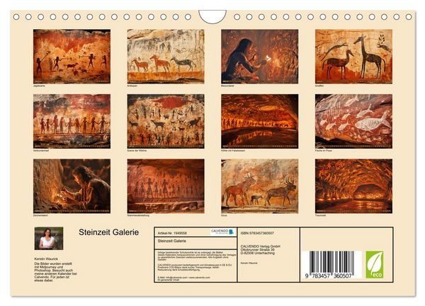 Produktbild: Steinzeit Galerie (Wandkalender 2026 DIN A4 quer), CALVENDO Monatskalender