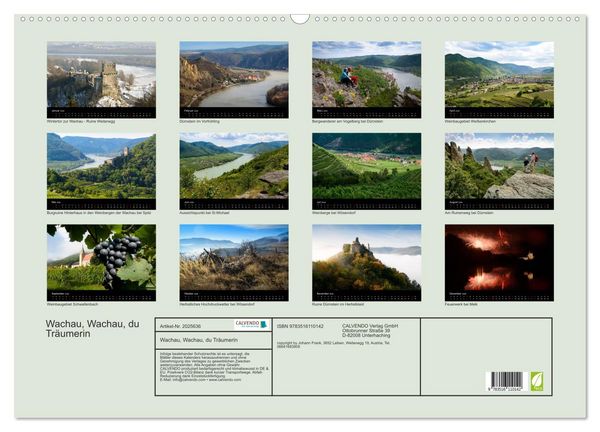 Produktbild: Wachau, Wachau, du Tr&auml;umerin (Wandkalender 2026 DIN A2 quer), CALVENDO Monatskalender