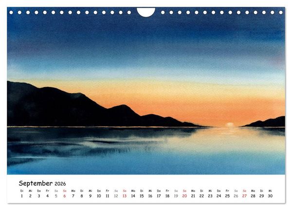 Produktbild: Landschaft in Aquarellfarbe (Wandkalender 2026 DIN A4 quer), CALVENDO Monatskalender