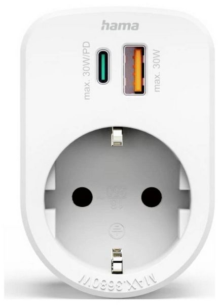 Produktbild: Hama 00223343 USB-Ladesteckdose Wei&szlig;